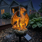 🔥Last Day 49% OFF - Dragon Legacy Golden Ember Edition Solar Garden Light🐉✨