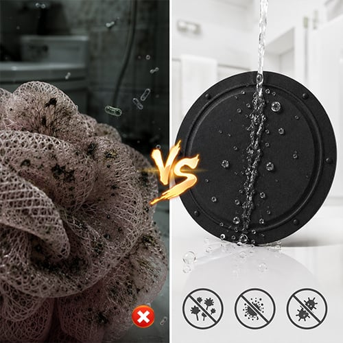 🧽 4-Pack Soft Rubber Shower Scrubber – Gentle Yet Effective, Exfoliates & Cleanses All Skin Types