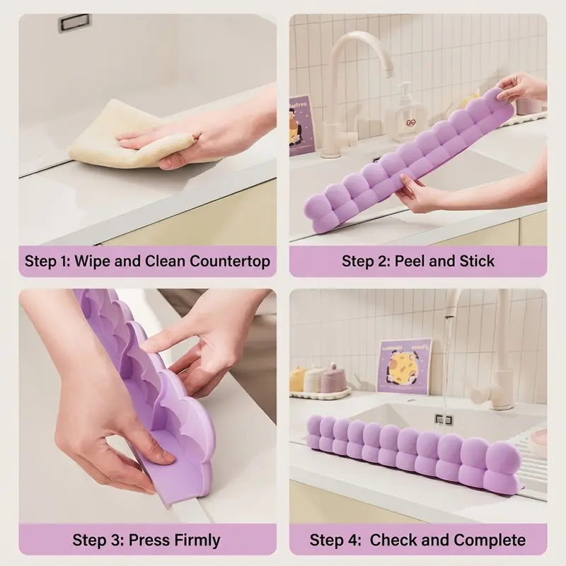 💧 Silicone Sink Splash Guard – 20"+ Water Barrier for Kitchen Faucet, Keeps Countertops Dry & Clean