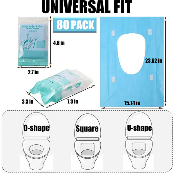 🧻 Portable Disposable Toilet Seat Covers 🚽 Sanitary Barrier Cover for Travel, Camping, Hotel & Daily Public Restroom Use