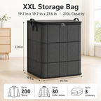 🧳 Large Capacity Storage Bin – Zippered Organizer for Blankets, Clothes & Bedding