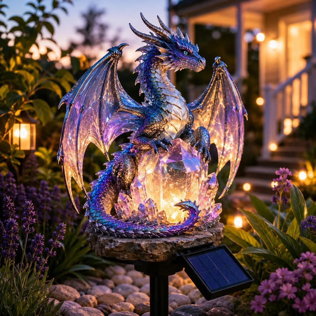 🔥 LAST DAY 50% OFF | Solar Crystal Dragon Garden Light ✨ Fantasy Outdoor Solar Decor