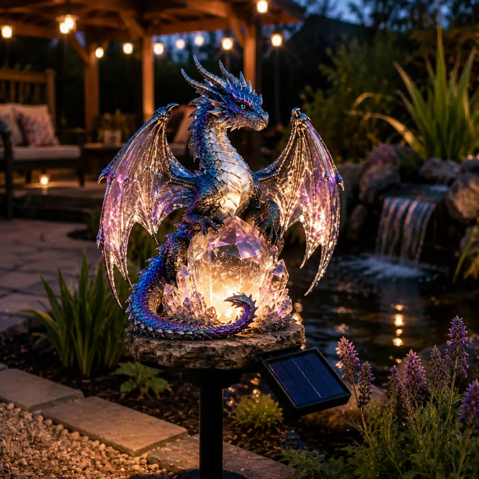 🔥 LAST DAY 50% OFF | Solar Crystal Dragon Garden Light ✨ Fantasy Outdoor Solar Decor