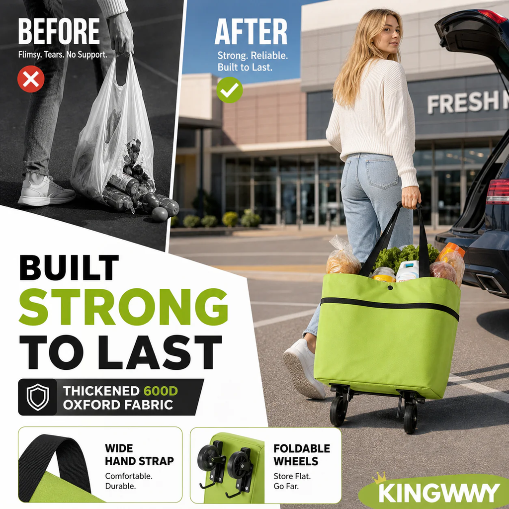 🛒 Portable Foldable Shopping Cart