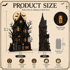 🔥Last Day 49% OFF - 🧙🖤Lighted Halloween Haunted House & Character Figurine Collection