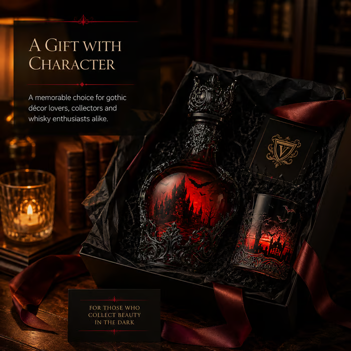 🔥Last Day 49% OFF - 🦇🍺Gothic Vampire Castle Whisky Decanter & Tumbler