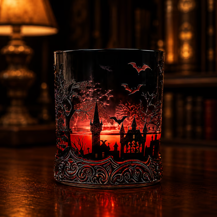 🔥Last Day 49% OFF - 🦇🍺Gothic Vampire Castle Whisky Decanter & Tumbler