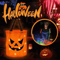 💥LAST DAY SALE 49% OFF💥 Halloween Candy Bucket with LED Lights Trick or Treat Bags for Kids and Adults Halloween Basket