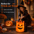 💥LAST DAY SALE 49% OFF💥 Halloween Candy Bucket with LED Lights Trick or Treat Bags for Kids and Adults Halloween Basket